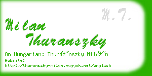 milan thuranszky business card